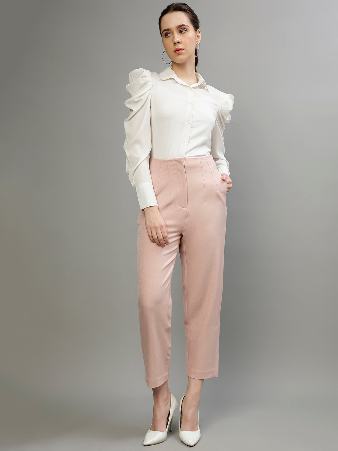 Centre Stage Women Solid Slim Fit Trouser