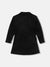 Elle Girls Black Solid Notched Lapel Long Sleeves Overcoat