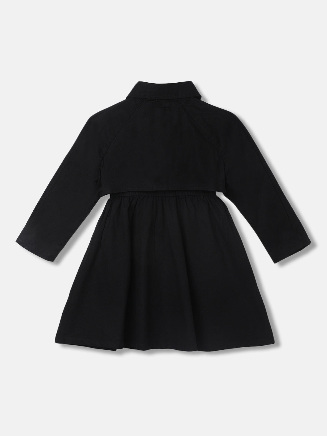 Elle Girls Solid Shirt Collar Dress