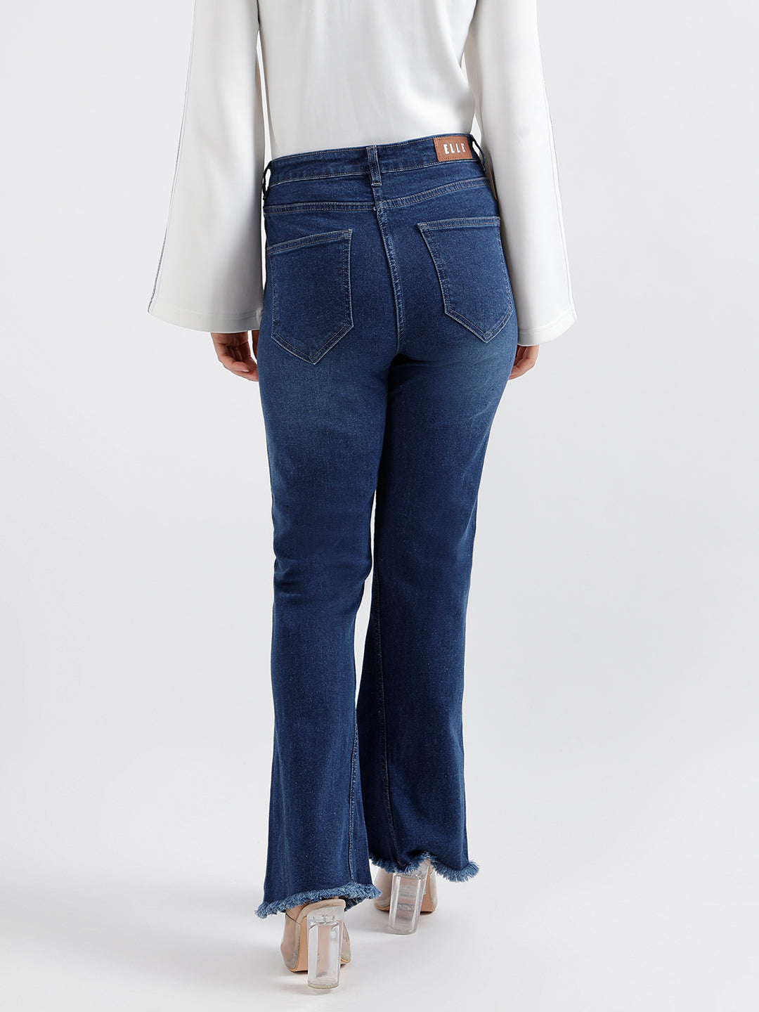 Elle Women Solid Flared Jeans