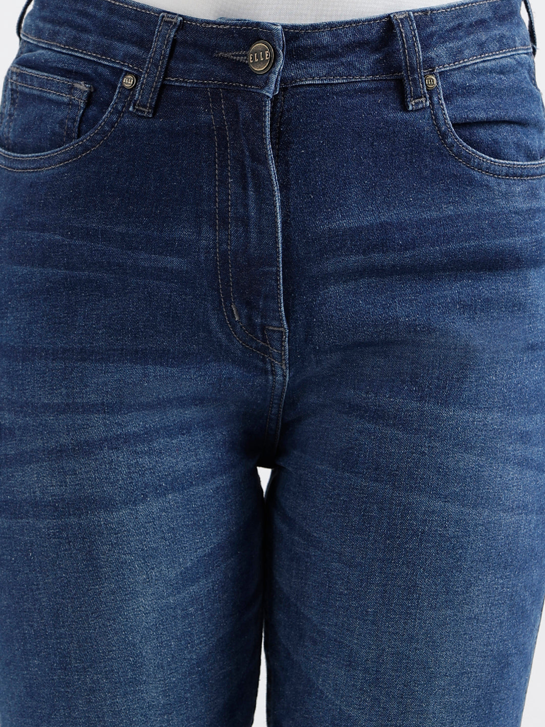 Elle Women Solid Flared Jeans