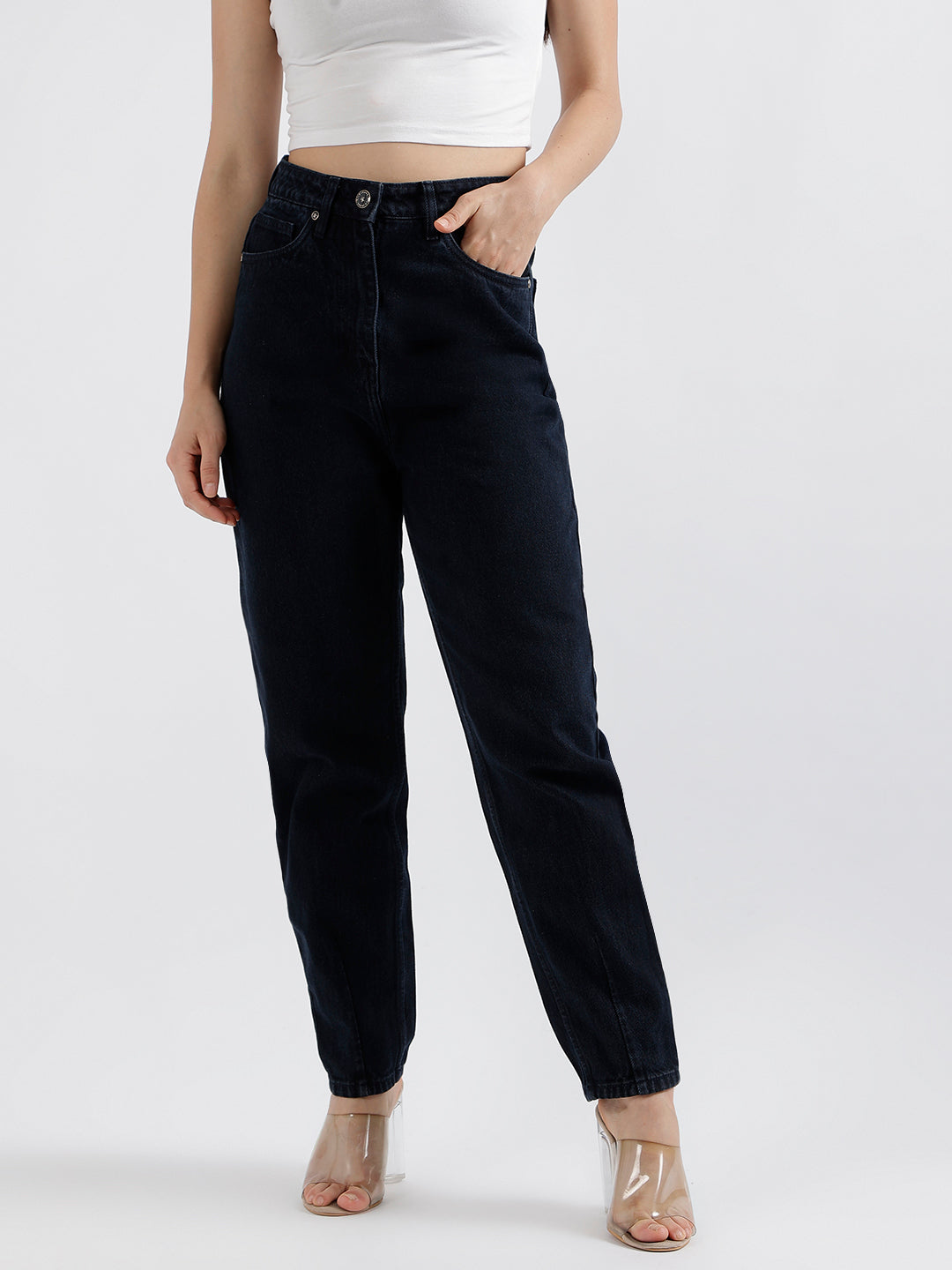 Elle Women Solid Relaxed Fit Jeans