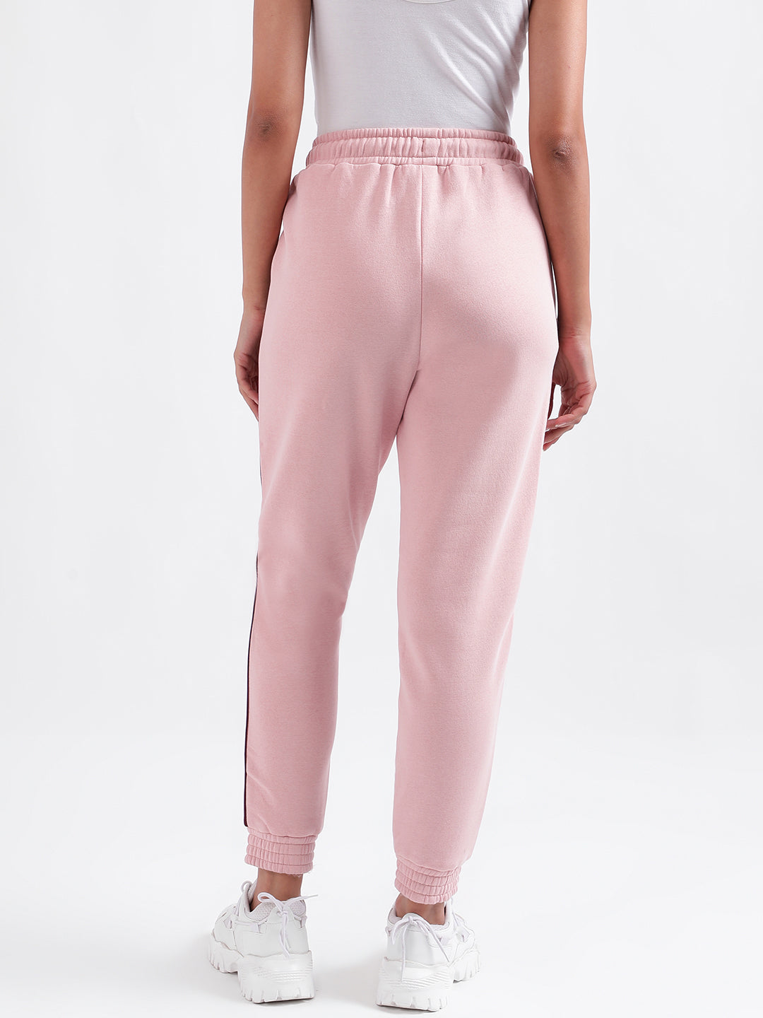 Elle Women Pink Solid Relaxed Fit Sweatpant