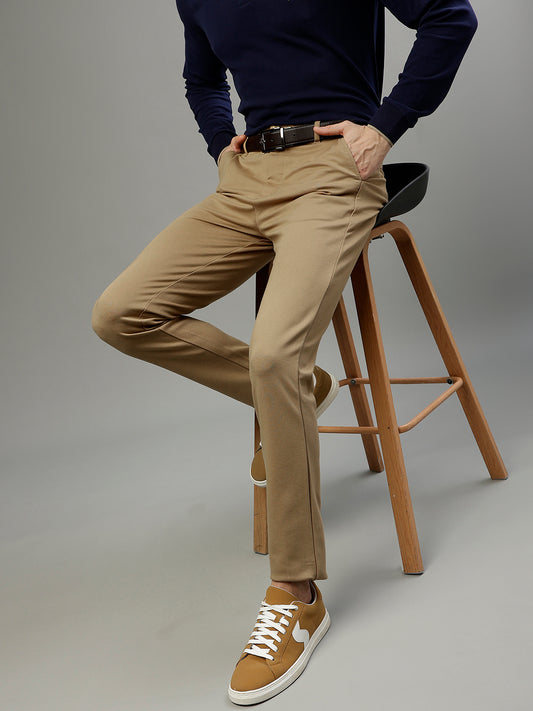 Iconic Men Solid Slim Fit Trouser