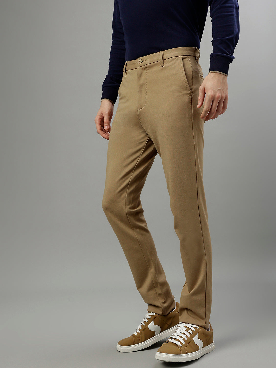 Iconic Men Solid Slim Fit Trouser