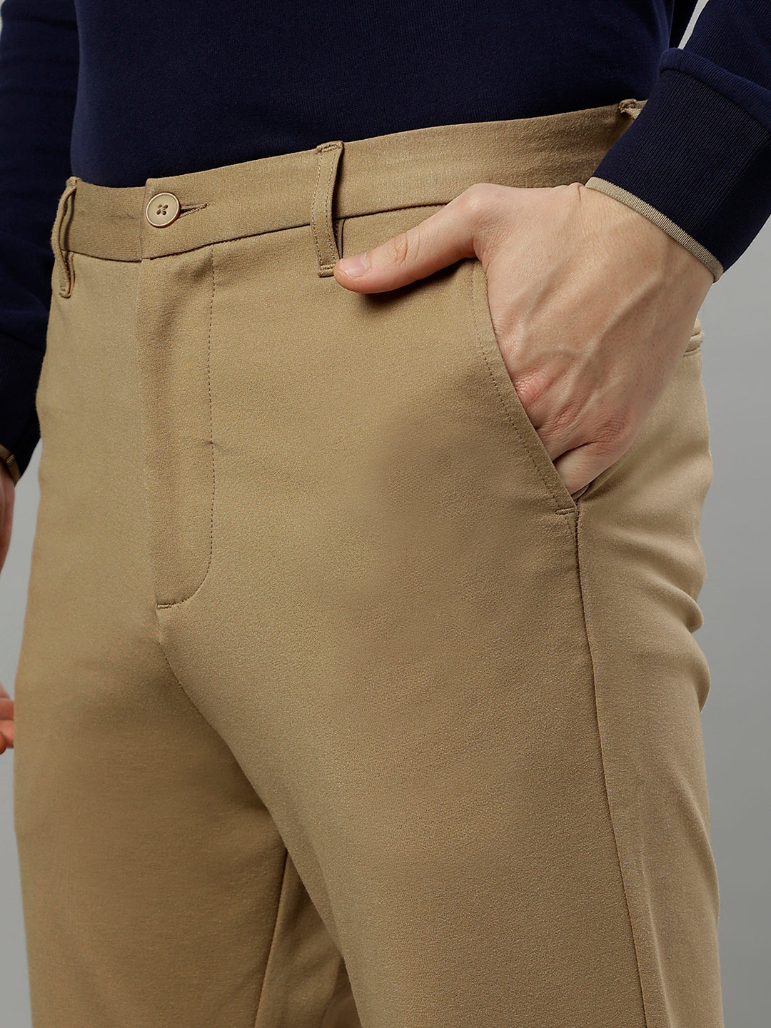 Iconic Men Solid Slim Fit Trouser