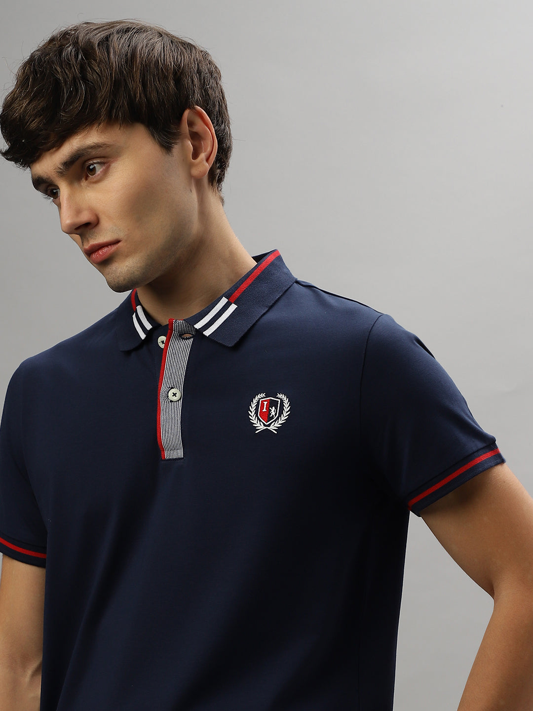 Iconic Navy Blue Fashion Regular Fit Polo T-Shirt