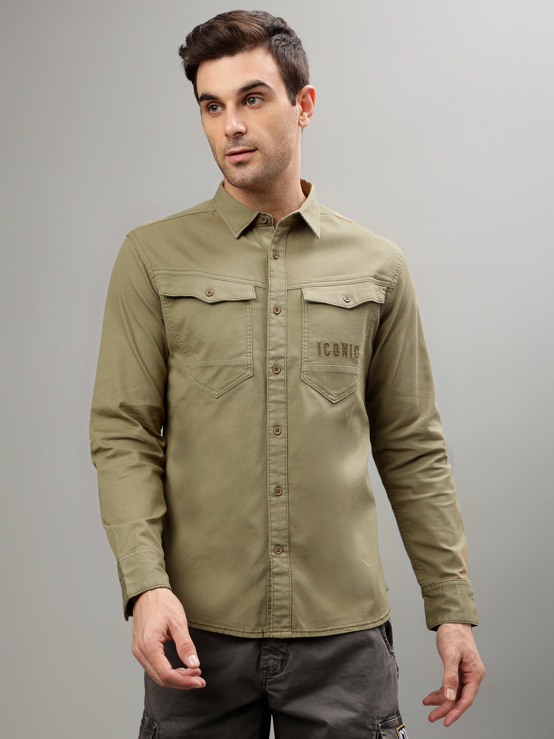 Iconic Brown Fashion Regular fit Shirts