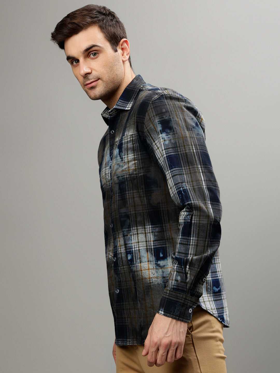 Iconic Multi Color Fashion Checked Regular Fit Shirt