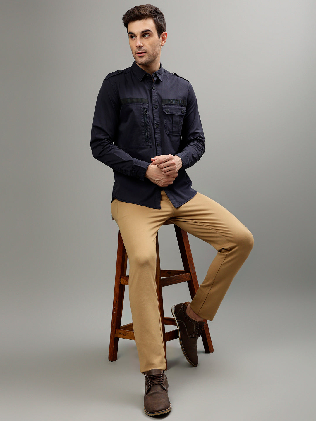 Iconic Blue Fashion Regular fit Shirts