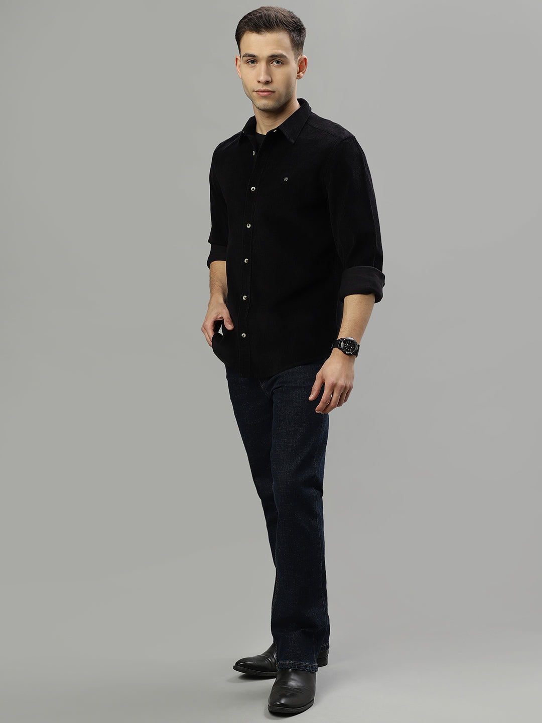 Iconic Black Fashion Regular Fit Shirt