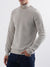 Iconic Men Beige Solid High Neck Sweater