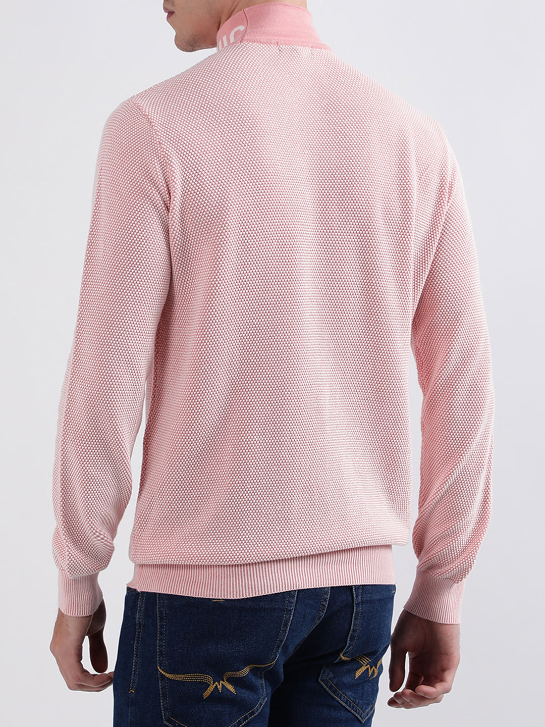 Iconic Men Multicolor Solid High Neck Sweater