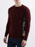 Iconic Men Maroon Solid Full Sleeves Round Neck Sweater