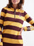 Iconic Women Striped Full Sleeves High Neck Dress