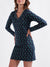 Iconic Women Printed Full Sleeves V Neck Dress