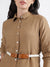 Iconic Women Solid Collar Full Sleeves Dress