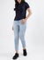 Iconic Women Blue Faded Slim Straight Fit Jeans