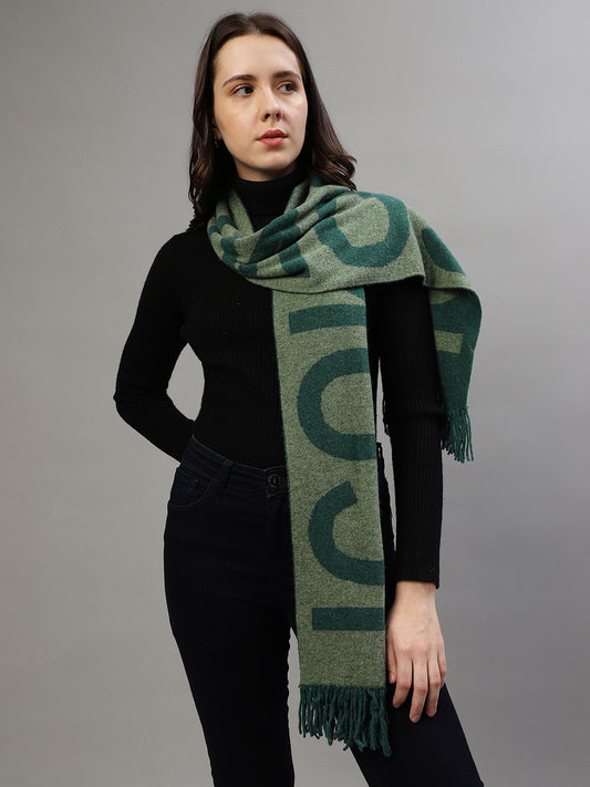 Iconic Women Green Self-Design Muffler