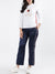 Iconic Women Navy Blue Solid Regular Fit Trouser