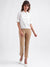 Iconic Women Beige Solid Regular Fit Trouser