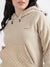 Iconic Women Solid Hooded Full Sleeves Sweatshirt