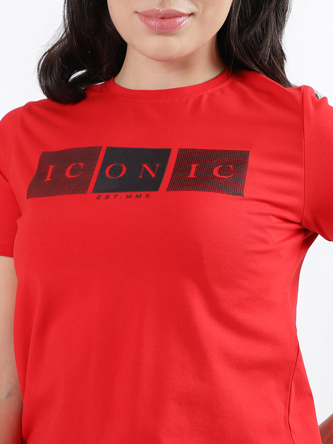 Iconic Red Fashion Logo Regular Fit T-Shirt