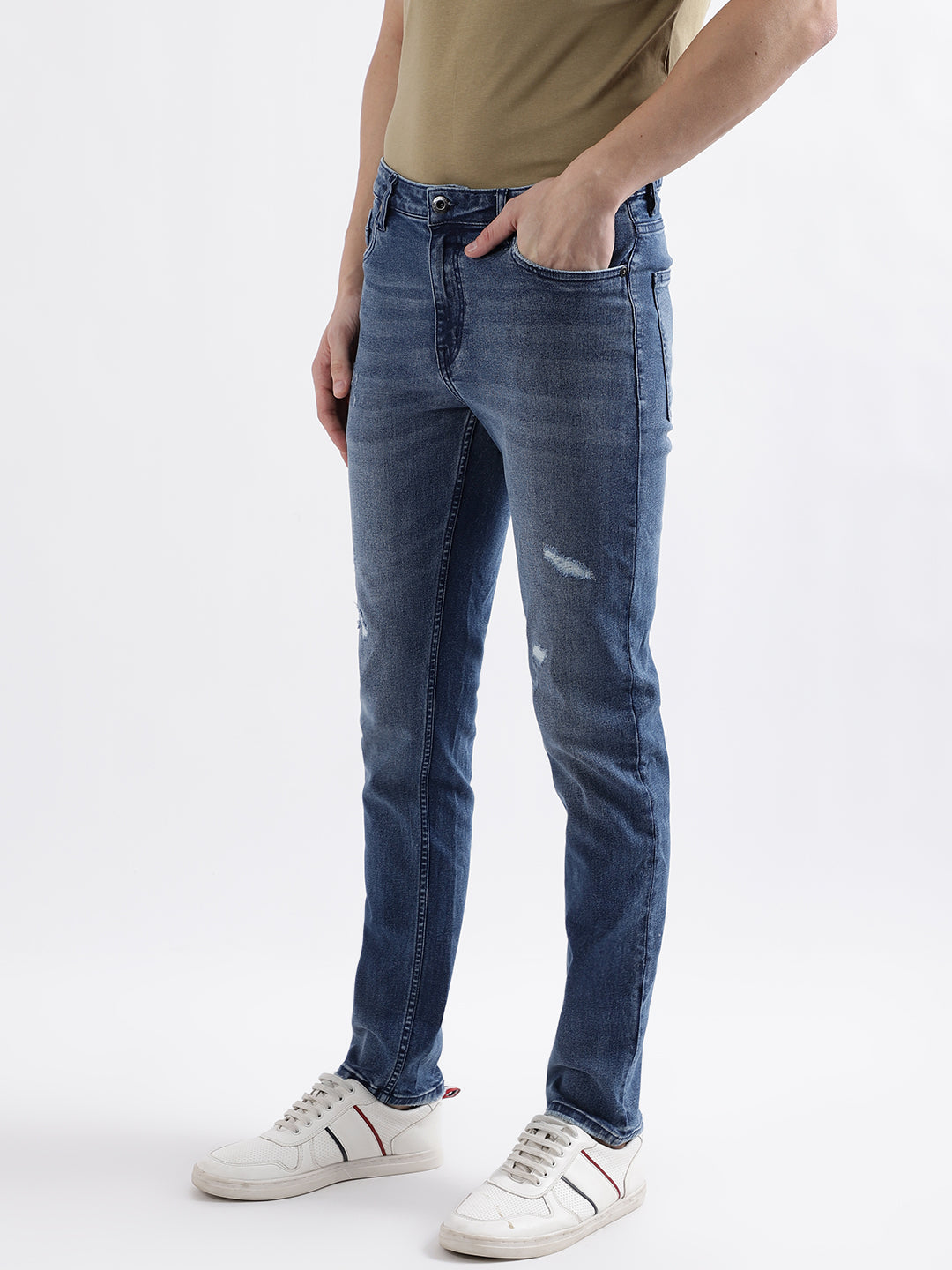 Lindbergh Men Blue Solid Tapered Fit Jeans