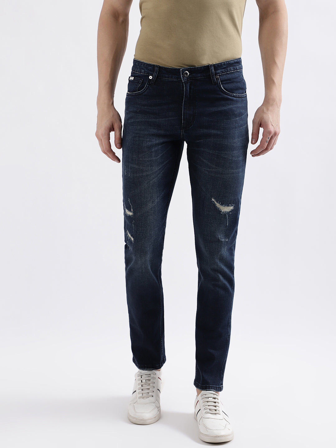 Lindbergh Men Blue Solid Slim Fit Jeans