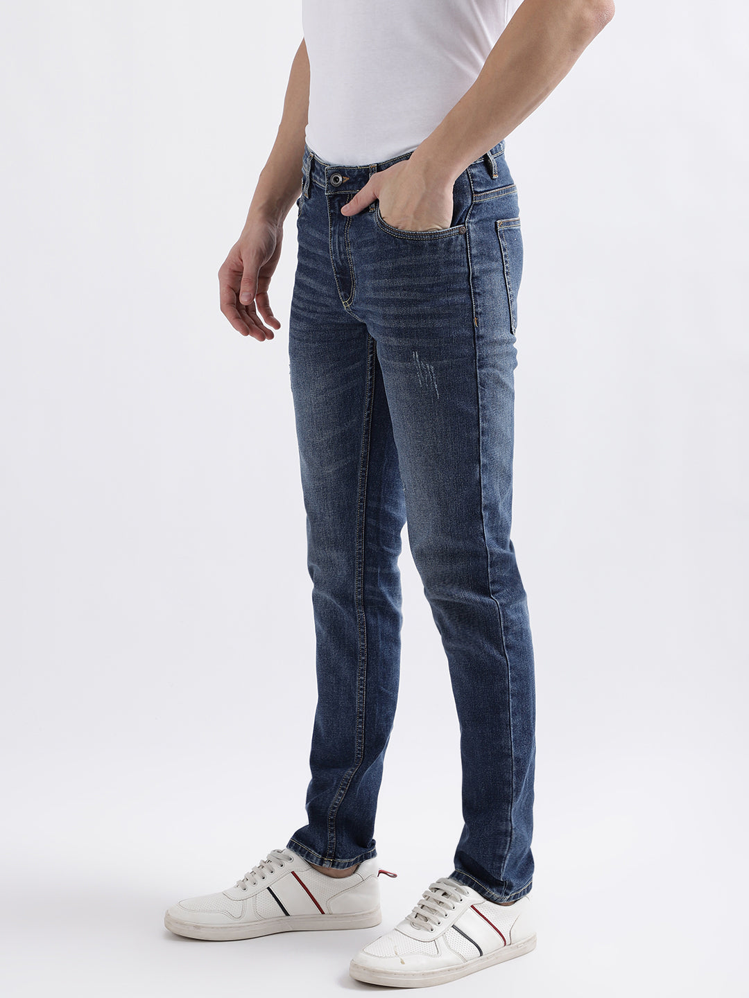 Lindbergh Men Blue Solid Slim Fit Jeans