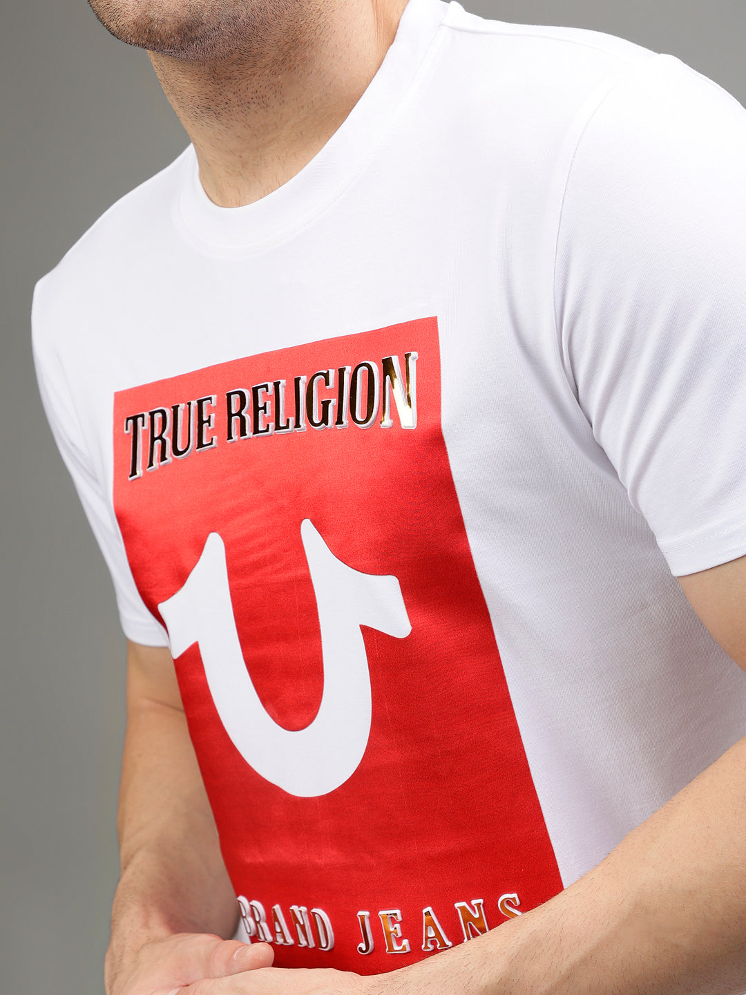 True Religion White Fashion Printed Regular fit T-Shirt