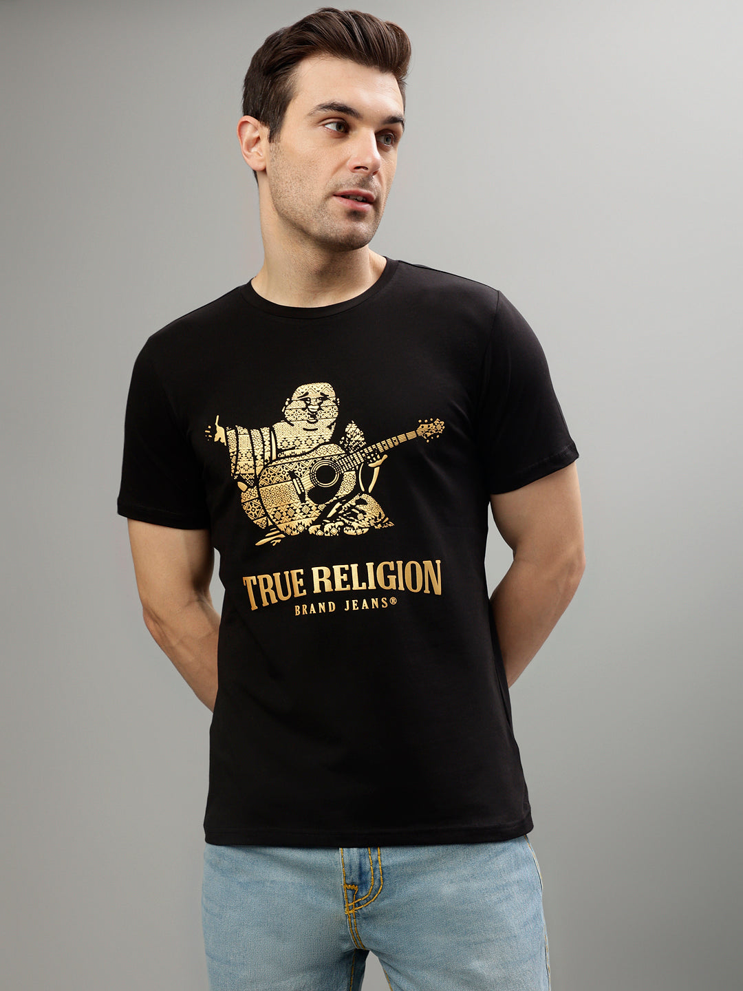 True Religion Black Fashion Printed Regular fit T-Shirt