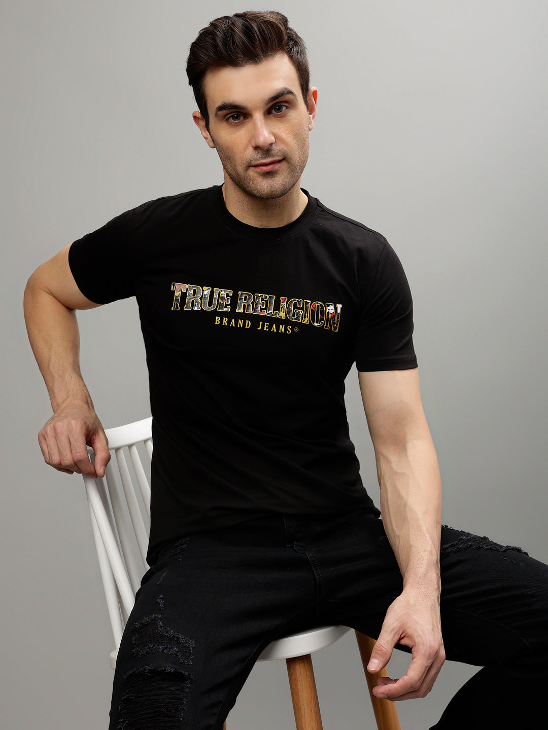 True Religion Black Fashion Regular fit T-Shirts