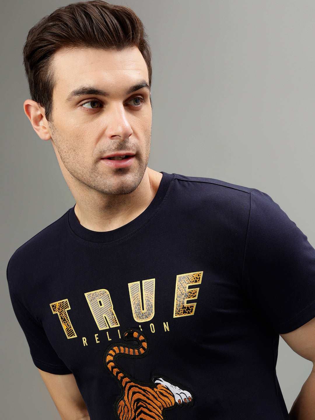 True Religion Blue Fashion Printed Regular fit T-Shirt