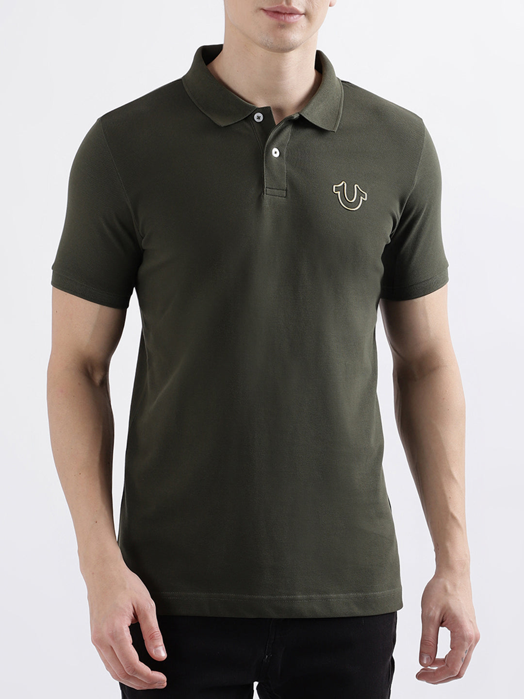 True Religion Olive Fashion Regular Fit Polo T-Shirt