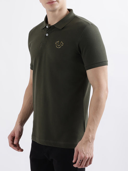 True Religion Olive Fashion Regular Fit Polo T-Shirt