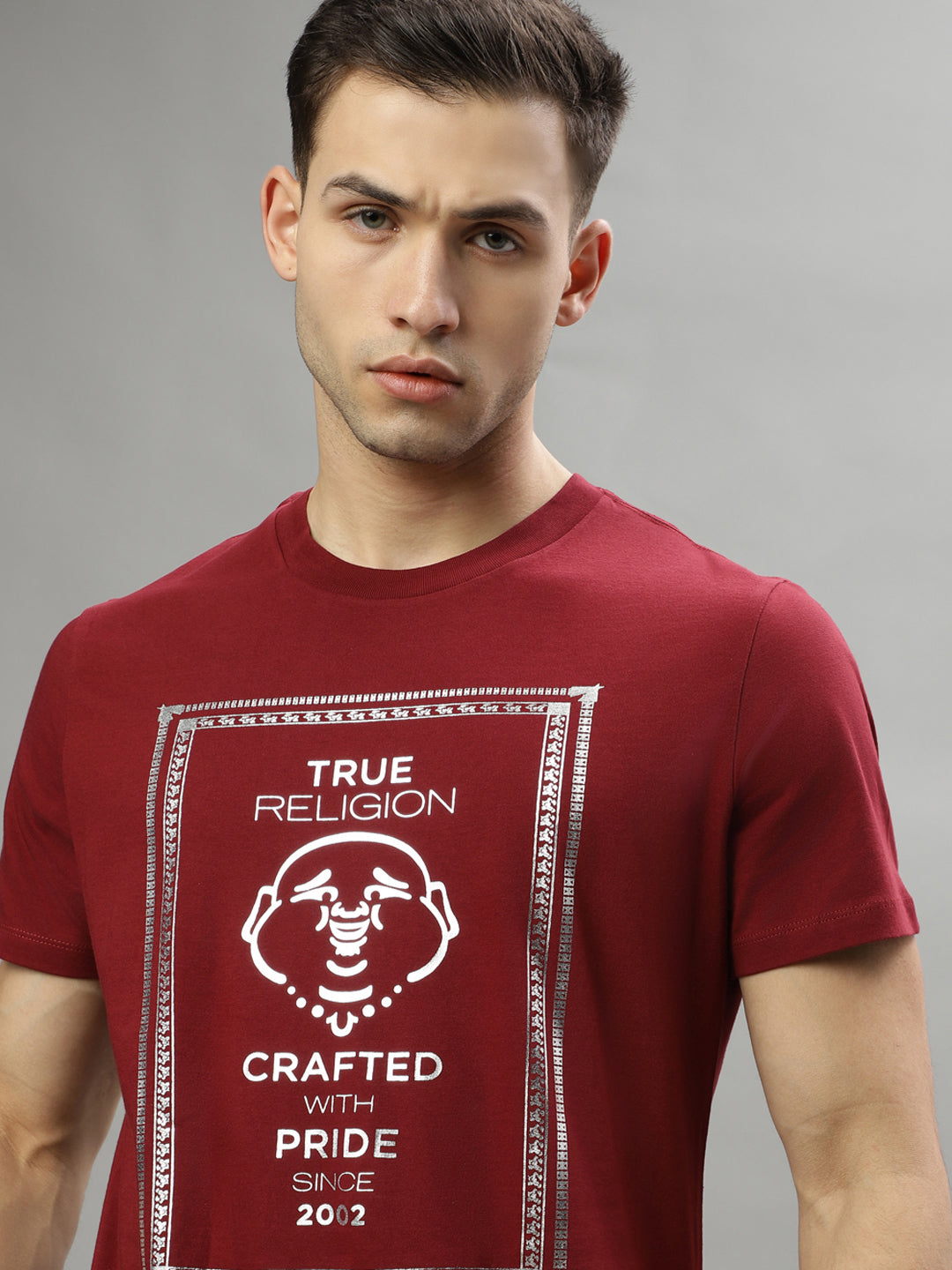 True Religion Red Fashion Printed Regular Fit T-Shirt