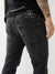 True Religion Men Black Rocco Slim Fit Slash Knee Jeans