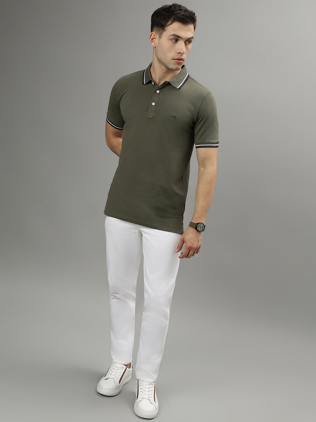 Lindbergh Green Fashion Regular Fit Polo T-Shirt