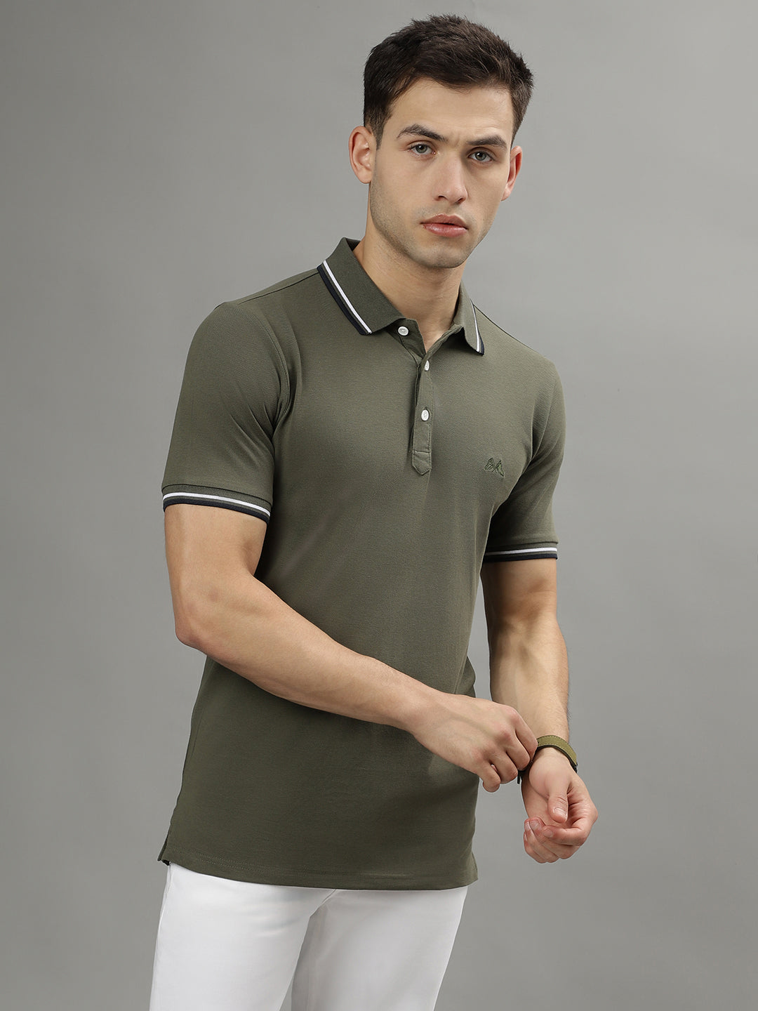 Lindbergh Green Fashion Regular Fit Polo T-Shirt