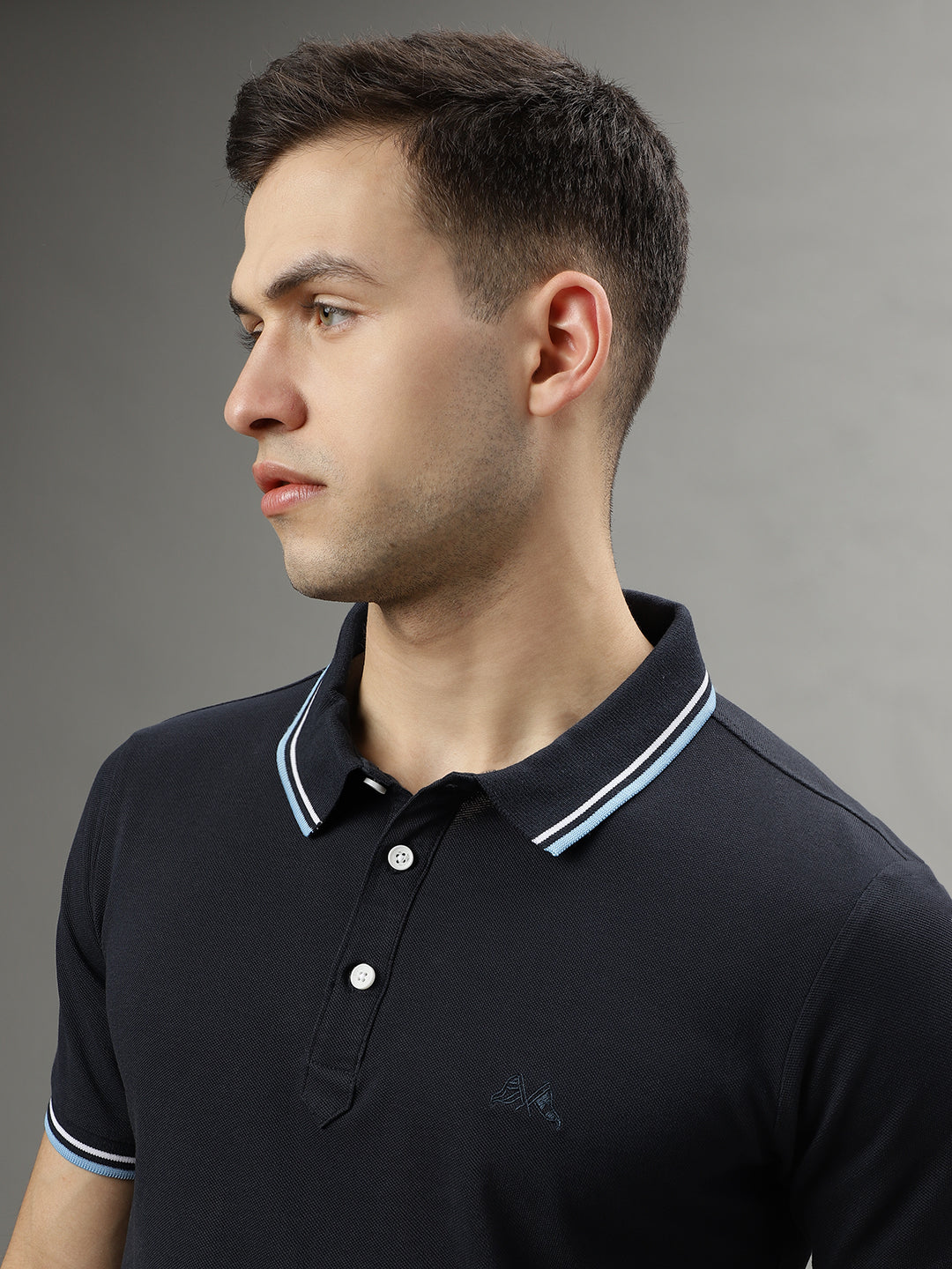 Lindbergh Blue Fashion Regular Fit Polo T-Shirt