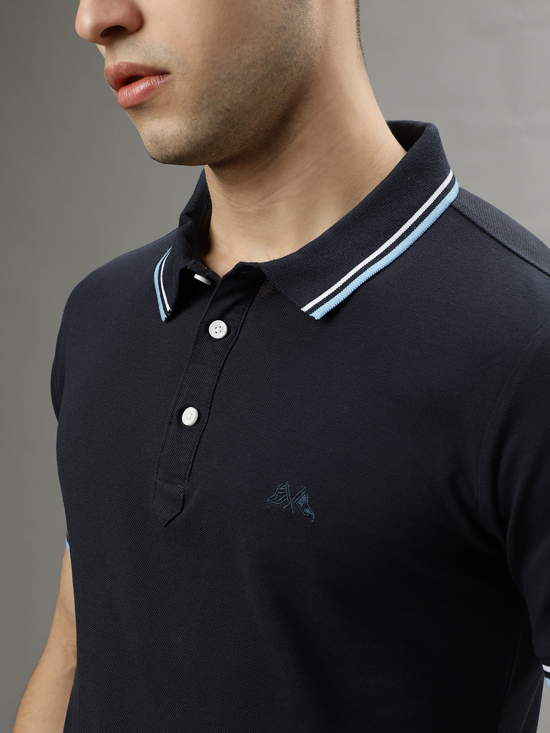 Lindbergh Blue Fashion Regular Fit Polo T-Shirt