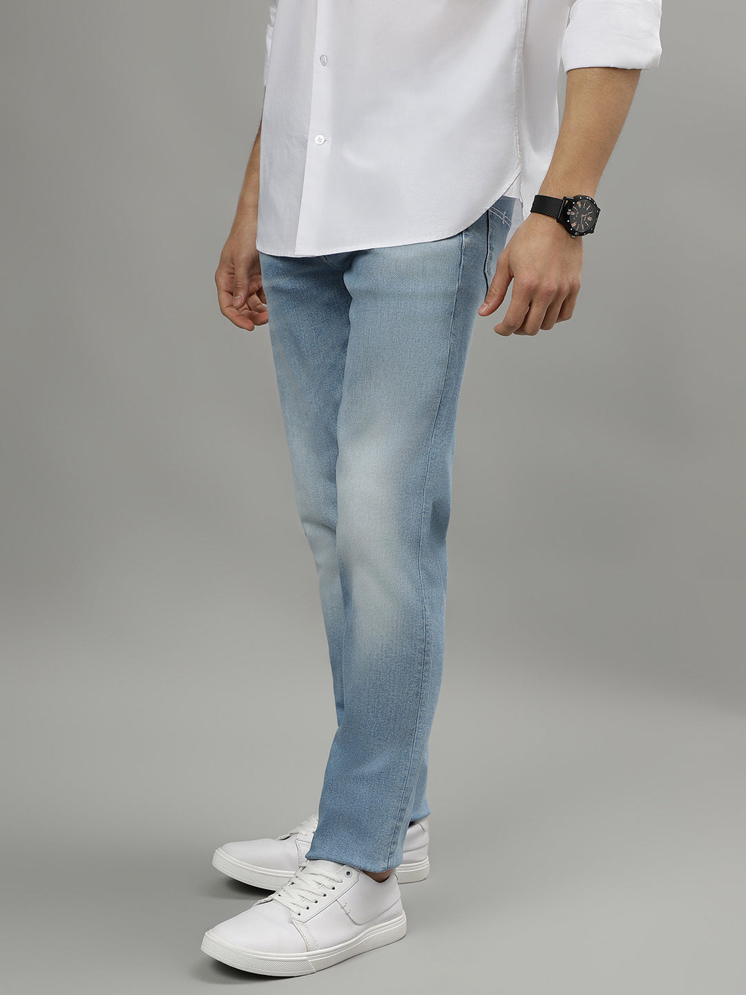 Iconic Men Blue Washed Mid-Rise Slim Fit Jeans