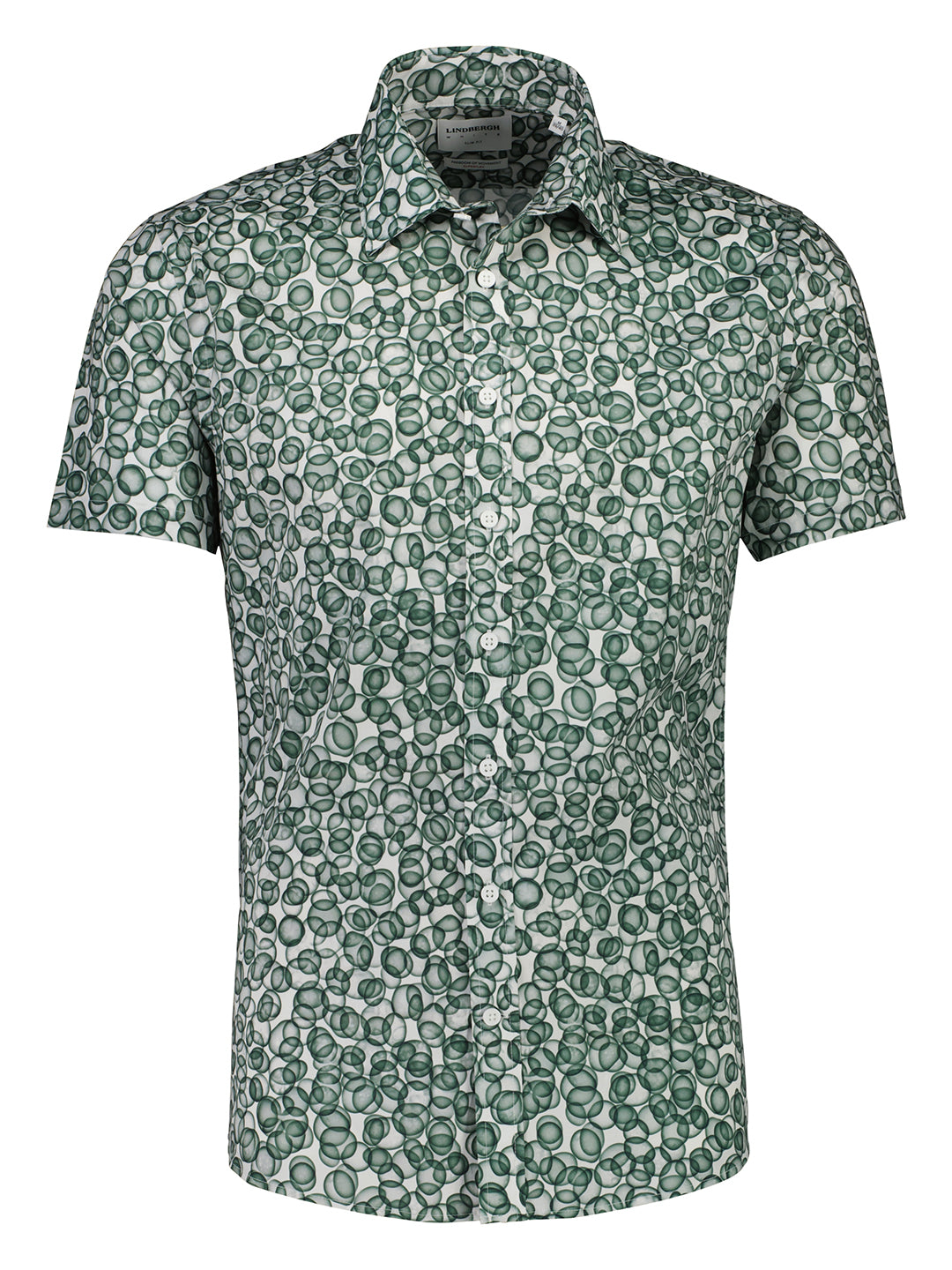 Lindbergh Men Green Printed Collar Shirt