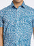 Lindbergh Men Blue Printed Collar Shirt