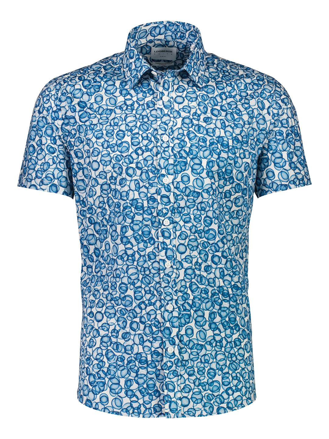 Lindbergh Men Blue Printed Collar Shirt