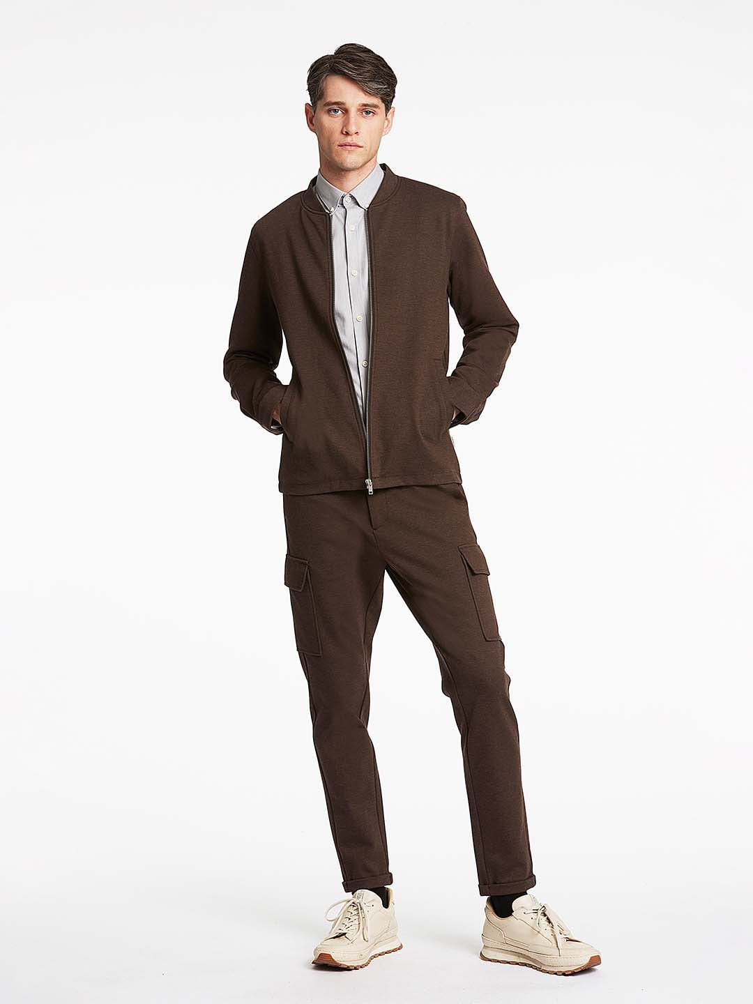 Lindbergh Men Brown Solid Jacket