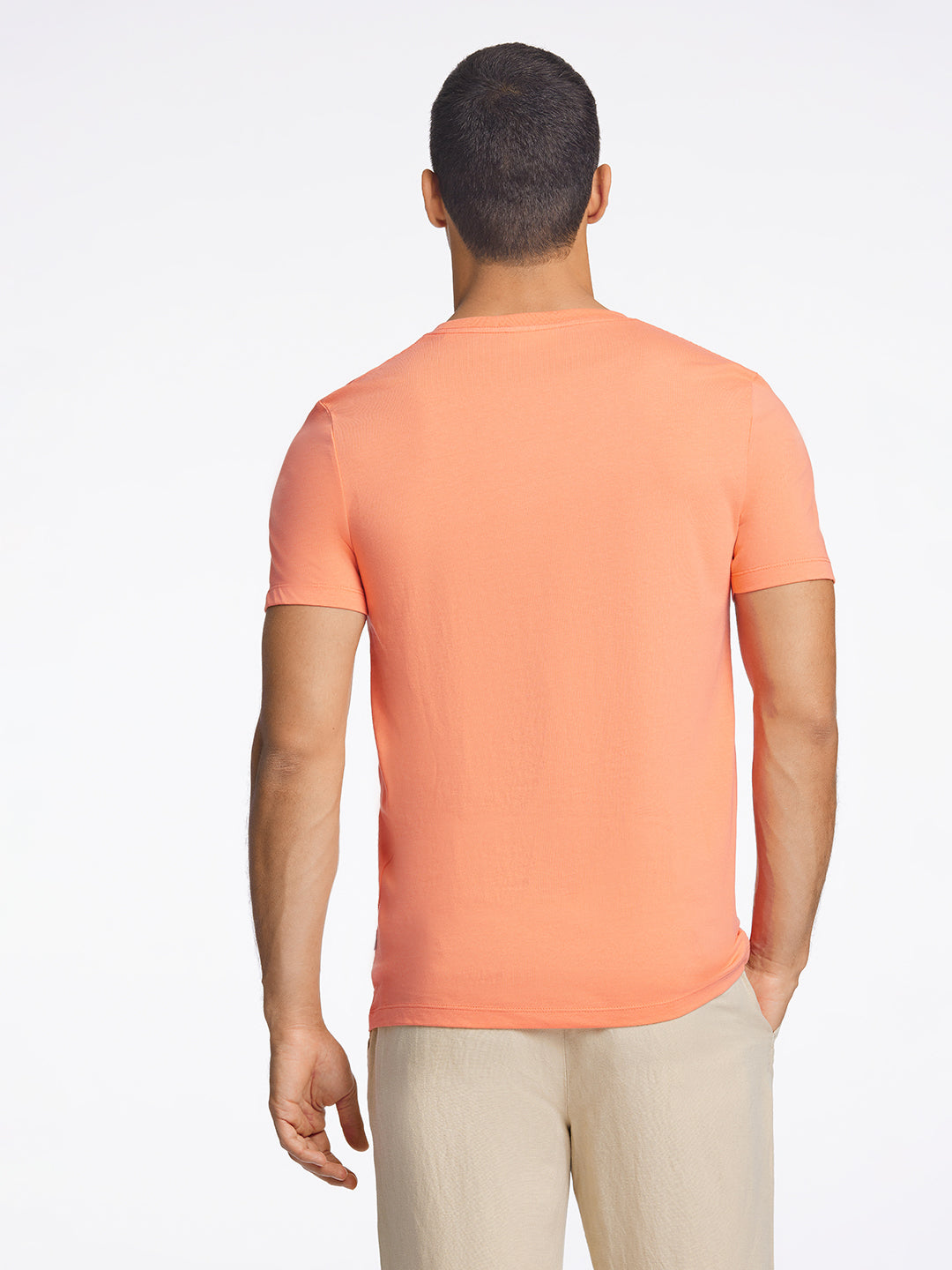 Lindbergh Men Coral Printed Round Neck TShirt