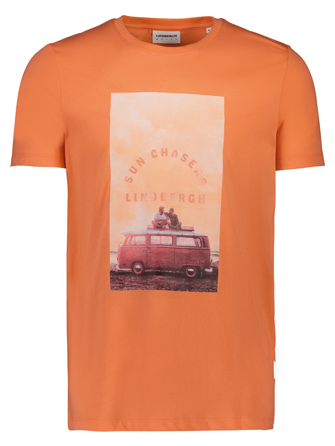 Lindbergh Men Coral Printed Round Neck TShirt