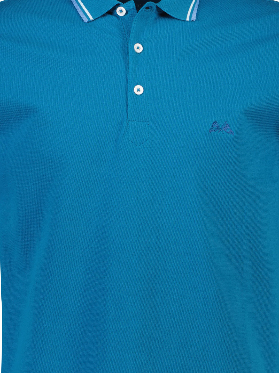 Lindbergh Blue Fashion Regular Fit Polo T-Shirt